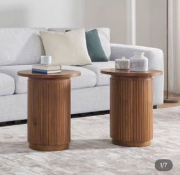 Point Cabrillo round side tables, set of 2