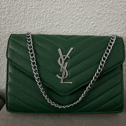 YSL Purse, Emerald Green, Size - M