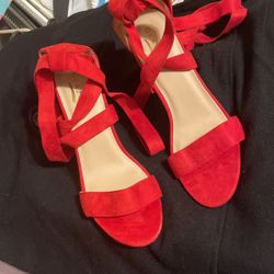 Women High Heels Red Size 10