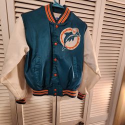 Miami Dolphins Chalk Line Satin Jacket Youth Size 14/16