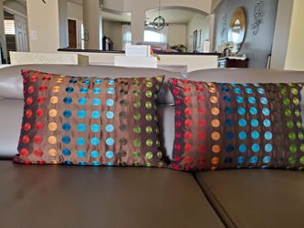 2 deco pillows with zippers