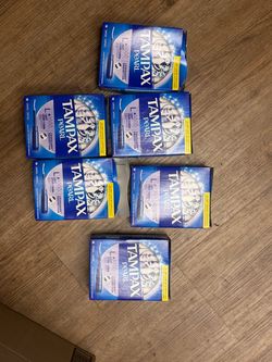 6 boxes tampax free