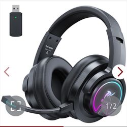 Krysenix PG3 RGB Wireless Gaming Headset For PS4, PS5, PC - 2.4GHz 7.1 Surround Sound, Bluetooth Gaming Headphone With AI Detachable Noise Canceling M