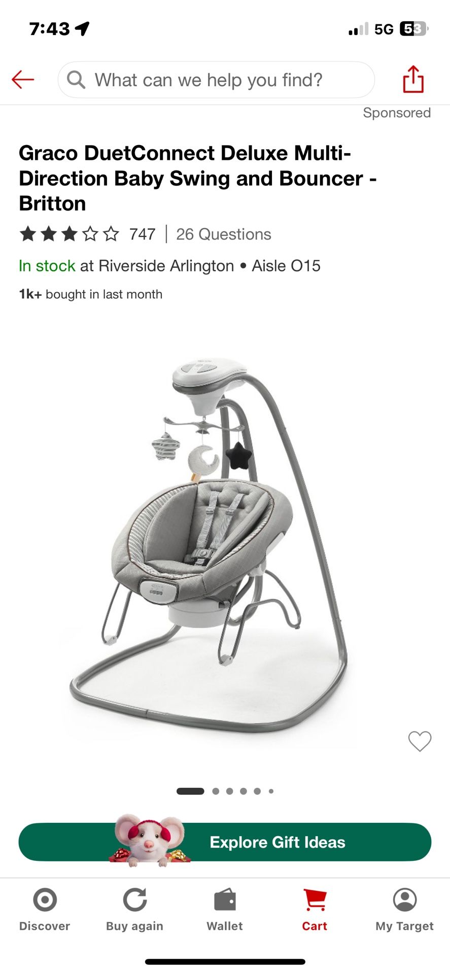Baby Swing/Bouncer &’Changing Table 