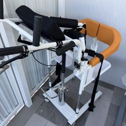 Home Transfer Lift Chair with Hydraulic Patient Lift Wheelchair for Paralyzed Patients - Multifunctional Nursing Chair with Detachable Potty and 180° 