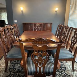 Antique Dining Table With Chairs And Buffet