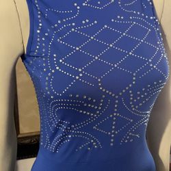 Elegant Blue Embellished Dress