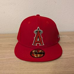 LA Angels New Era MLB Authentic On-Field Size 7 3/8 59FIFTY Fitted Hat-Red