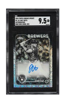 Black & White Mini-Diamond Refractor Joey Ortiz AUTO SGC 9.5 MINT+