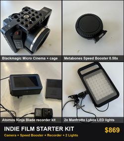 Indie Film Starter Kit: Blackmagic Micro Cinema, Speed Booster, Ninja, 2 Lights
