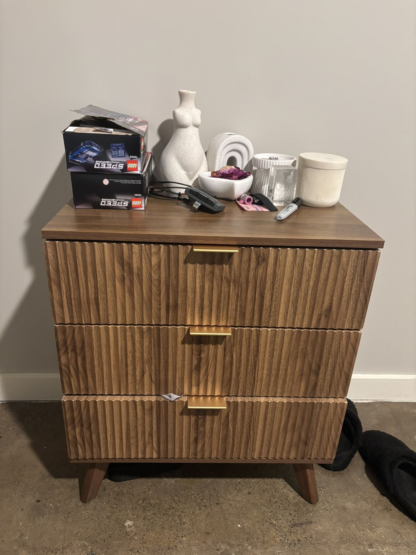 Modern Rustic 3-Drawer Nightstand