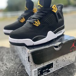 Nike Jordan 4s Retro GS Black & Gold With Box Woman’s Size 8