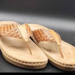 Encanto Cancun Woven Leather Sandals Flip Flop Shoes - Women's 8