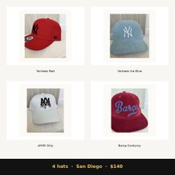 Hat bundle Yankees Amiri Barça San Diego $75