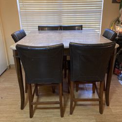 Marble top table and chairs
