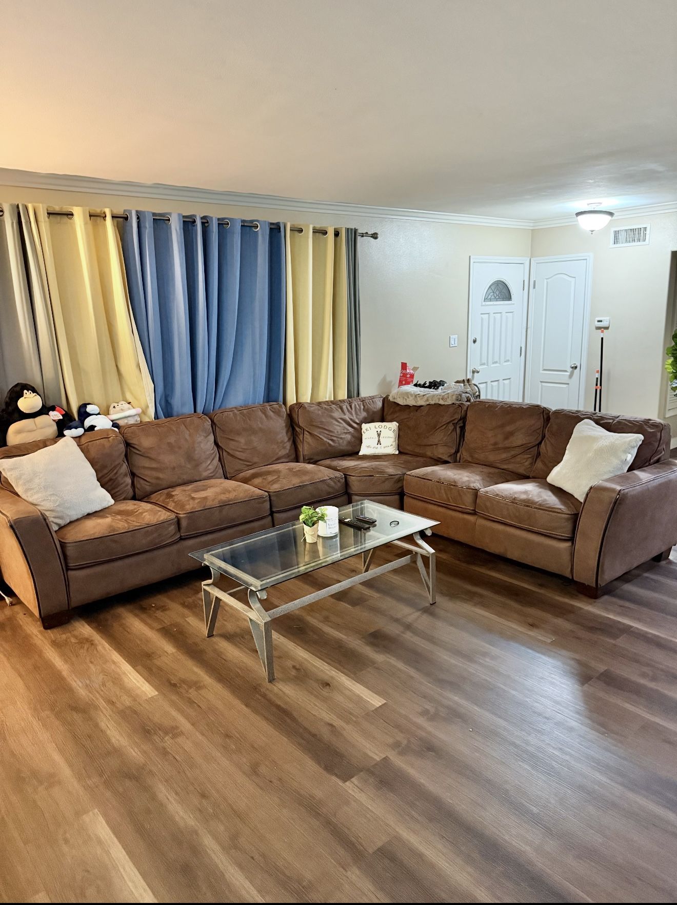 Ashley’s Furniture Mocha Suede Sectional