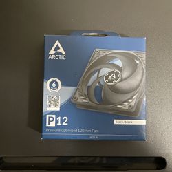 ARCTIC P12 (Black) 120 mm Case Fan Pressure-optimised quiet motor PC 1800 RPM