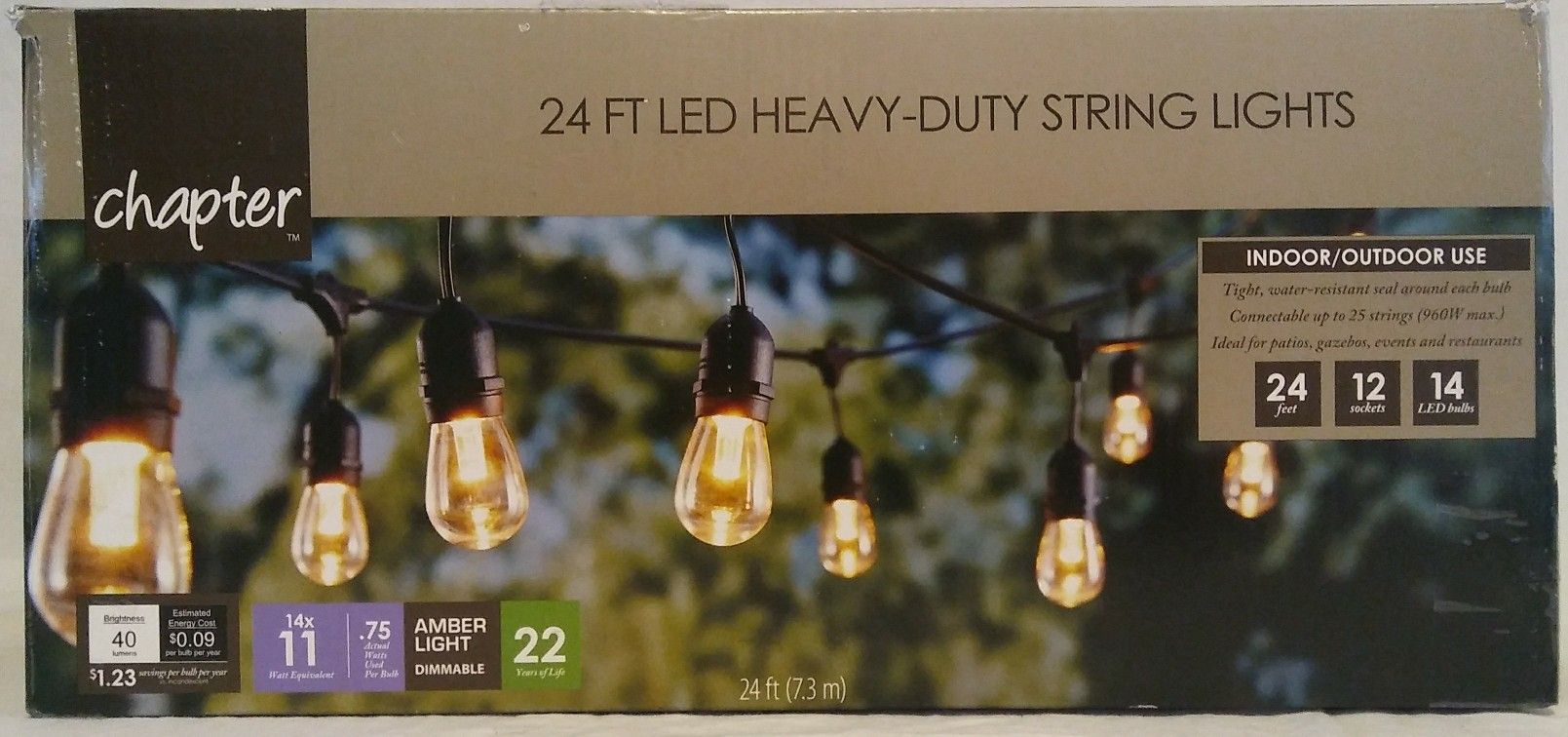 CHAPTER 24FT LED HEAVY-DUTY STRING LIGHTS