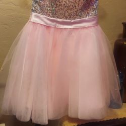 Bubblegum Pink Rhinestone Strapless Dress