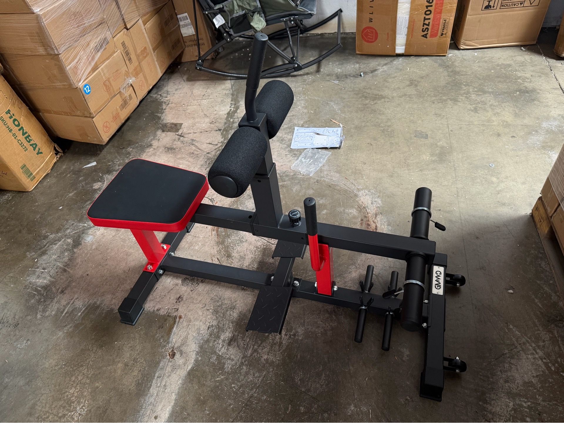 GMWD Adjustable Seated Calf Raise Machine, Calf Workout Machine with Band Pegs, Strength Training Equipment Home Gym(Calf Machine Only)