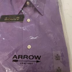 Arrow Purple Dress Shirt 16 34/35 