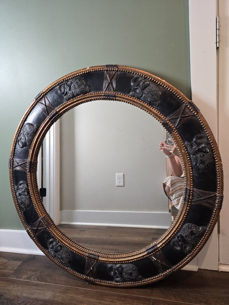 round wall elephant mirror 40"