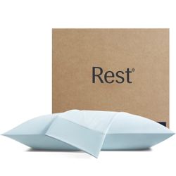 REST® Evercool Cooling Pillowcases King - 2 Pillowcases for Sensitive Skin, Silver Infused Fabric