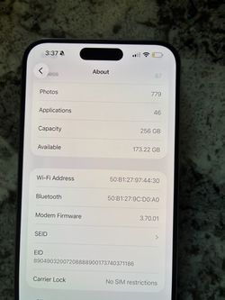 Unlocked IPhone 15 Pro Max 256 GB