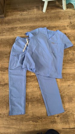 Light Blue Scrub Set Top and Pants