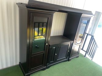 Not free Dark Wood Entertainment Center Wall Unit