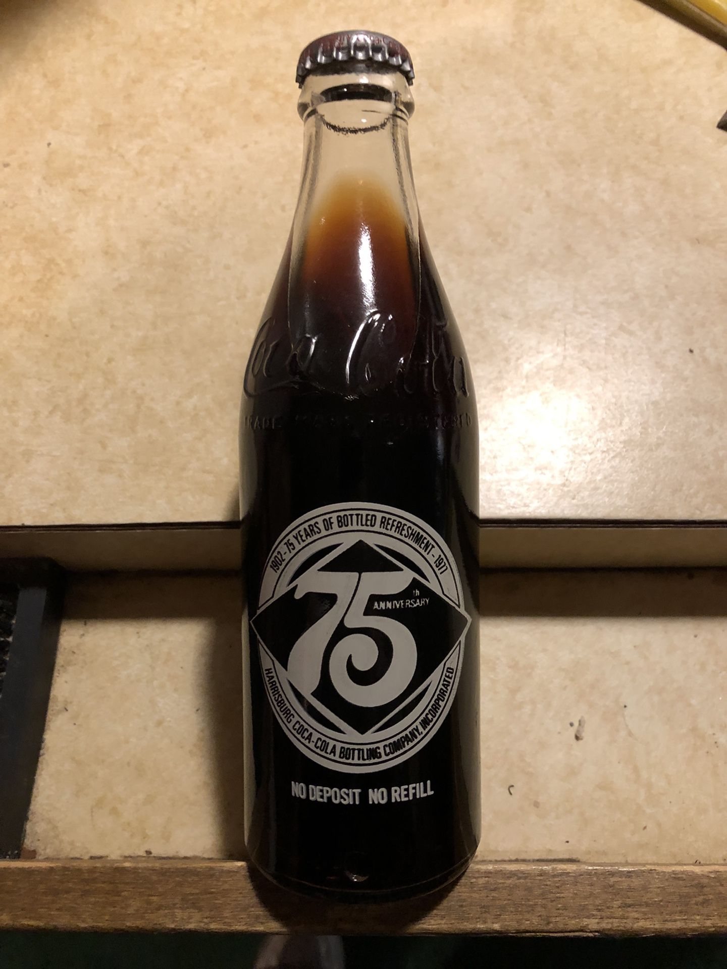 Coca  Cola 75 Year Commemorative Bottle 