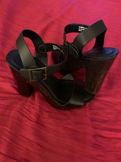 “Bamboo” Black Heels (Size 6 1/2 ) $10