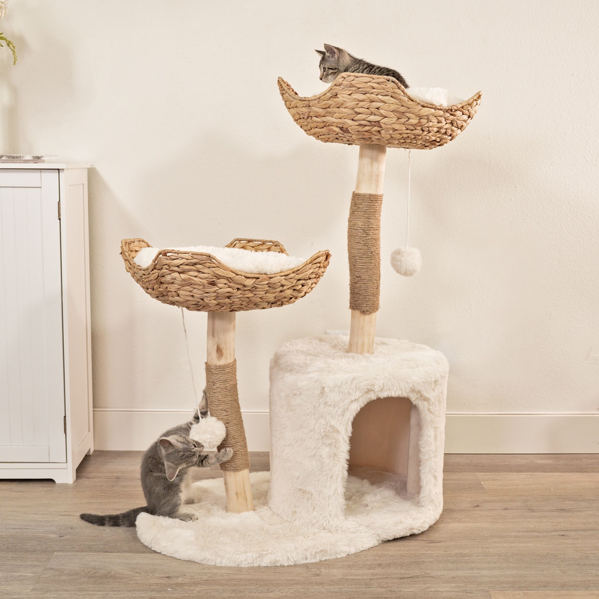 New in the box: Like MAU Cat Tree Tower for Indoor Cats, 2 Tier, Wooden Branch Luxury Cat Condo Scratching Tree