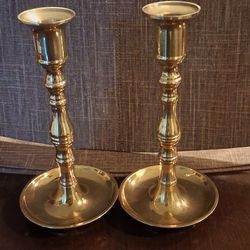 Pair of 8.5 in high brass candles  stand