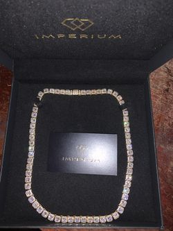 Clustered Tennis Chain 18k Gold And CZ Diamonds 