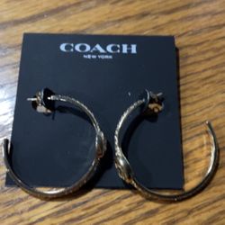 Beautiful New Coach Silver Hoop Earrings 