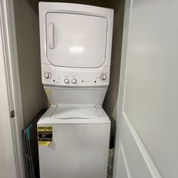 GE Unitized Spacemaker® 3.8 cu. ft. Capacity Washer with Stainless Steel Basket and 5.9 cu. ft. Capacity Electric Dryer