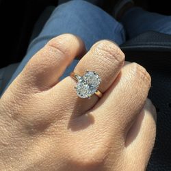 3.06 Oval Lab Grown Diamond Engagement Ring 