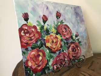 Roses Painting, Hand-Painted, 11” X 14”