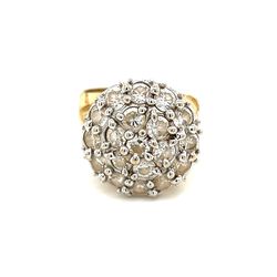Gorgeous Cluster Cz 10k Gold Ring