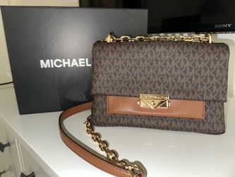 Michael Kors Brown Cece Logo Medium Shoulder Bag