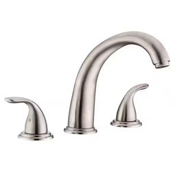 SUMERAIN Traditional 2-Handle Tub Deck Mount Roman Tub Faucet with Corrosion Resistant in. Brushed Nickel