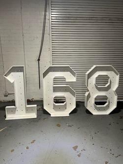 Large Marquee Light-Up Numbers 1 6 8