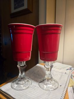 Pair of redneck glass chalices