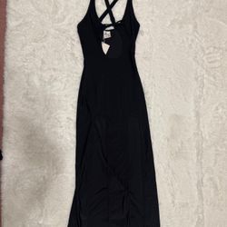 New small black long stretchy dress goth gothic festival rave iheartraves top