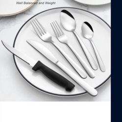 72 PCS.SILVER SILVERWARE SET WITH STEAK KNIVES SERVICES FOR 12 72 Pcs silver Silverware Set with Steak Knives Service for 12,Stainless Steel Flatware 