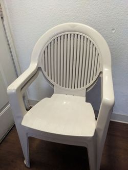 Plastic deck chairs  cream color (set of two)