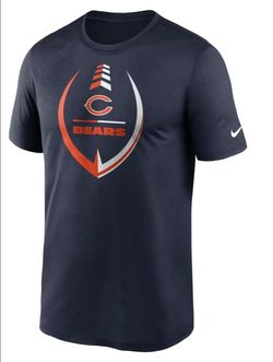 Nike Chicago Bears Navy Short Sleeve Crew Neck T-Shirt Large or XL