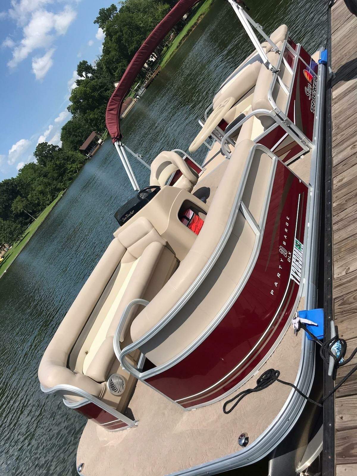 Boat on lake Conroe