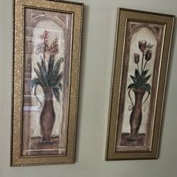 Pair of Glass Framed Pictures